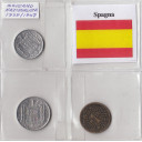 Spagna set di monete del periodo Governo Nazionalista  5 - 10 Centimos 1 Peseta